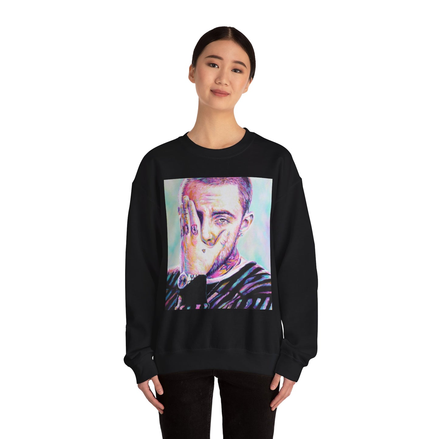 Mac Miller Unisex Crewneck Sweatshirt by Mel Fiorentino