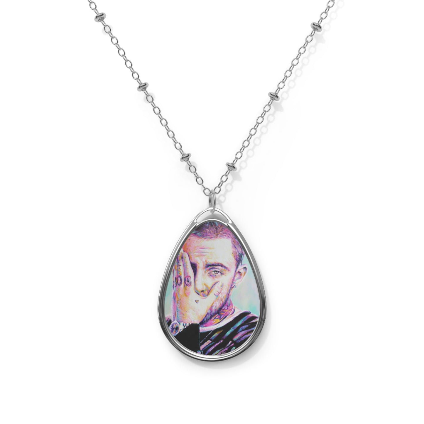 Mac Miller Artistic Oval Necklace – Designed by Mel Fiorentino