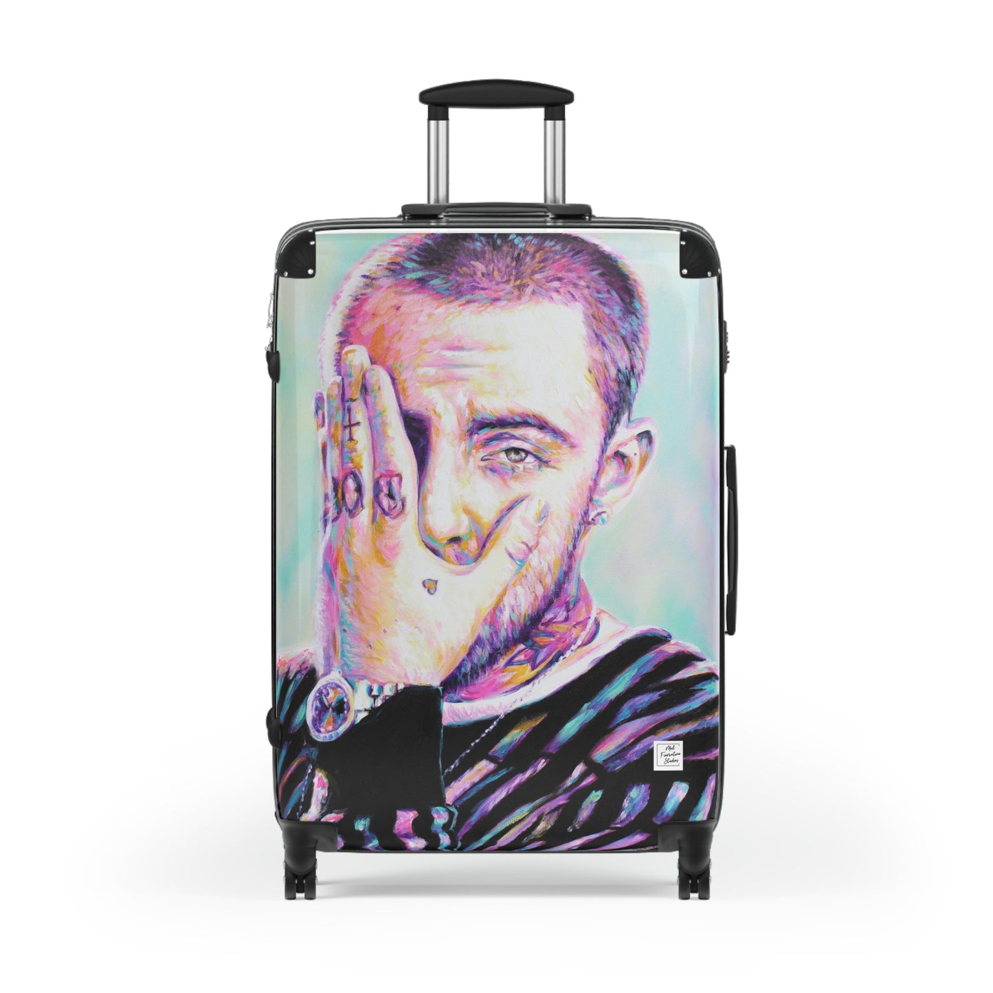 Vibrant Mac Miller Art Suitcase - Stylish Travel Luggage for Music Lovers