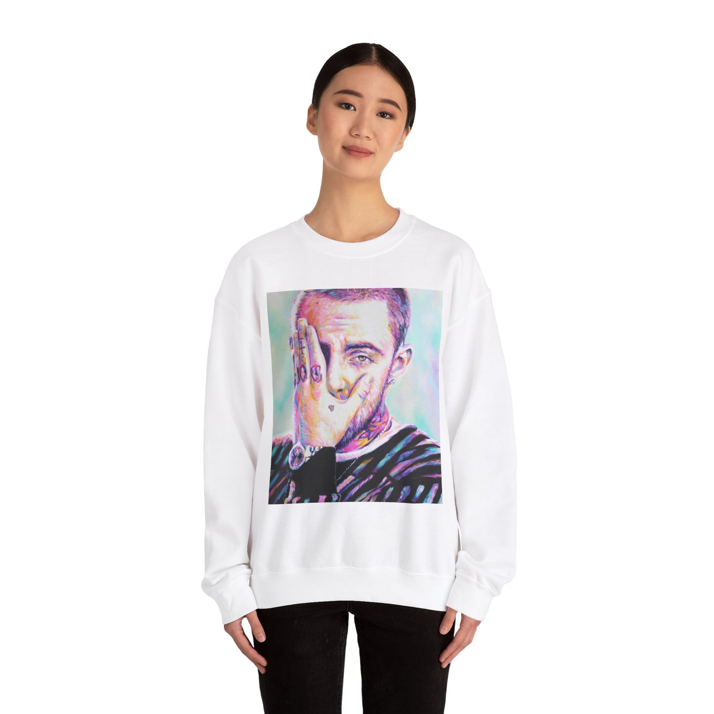 Mac Miller Unisex Crewneck Sweatshirt by Mel Fiorentino