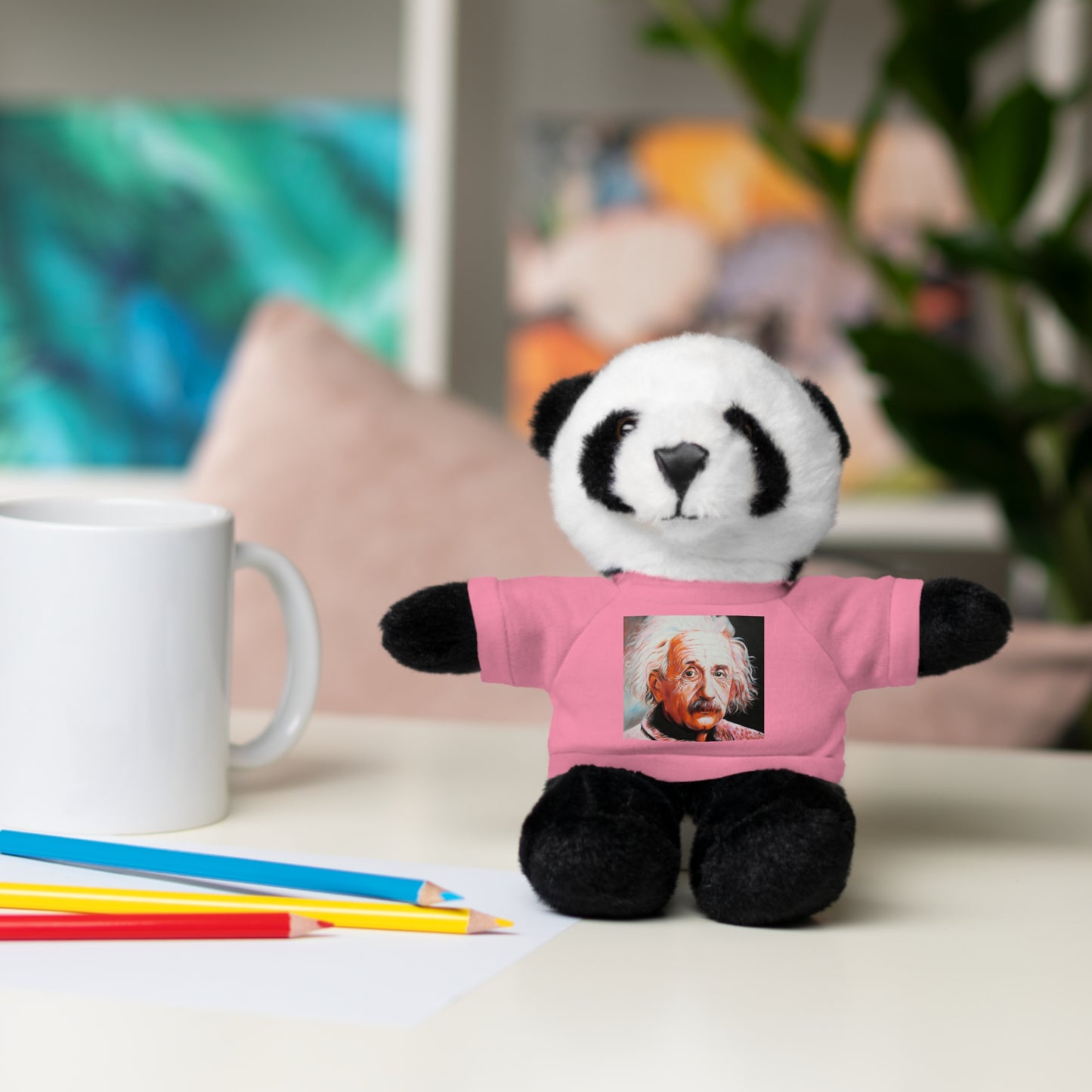 Super Cute Stuffed Animal with Albert Einstein Tee - Unique Gift for Kids & Collectors by Mel Fiorentino