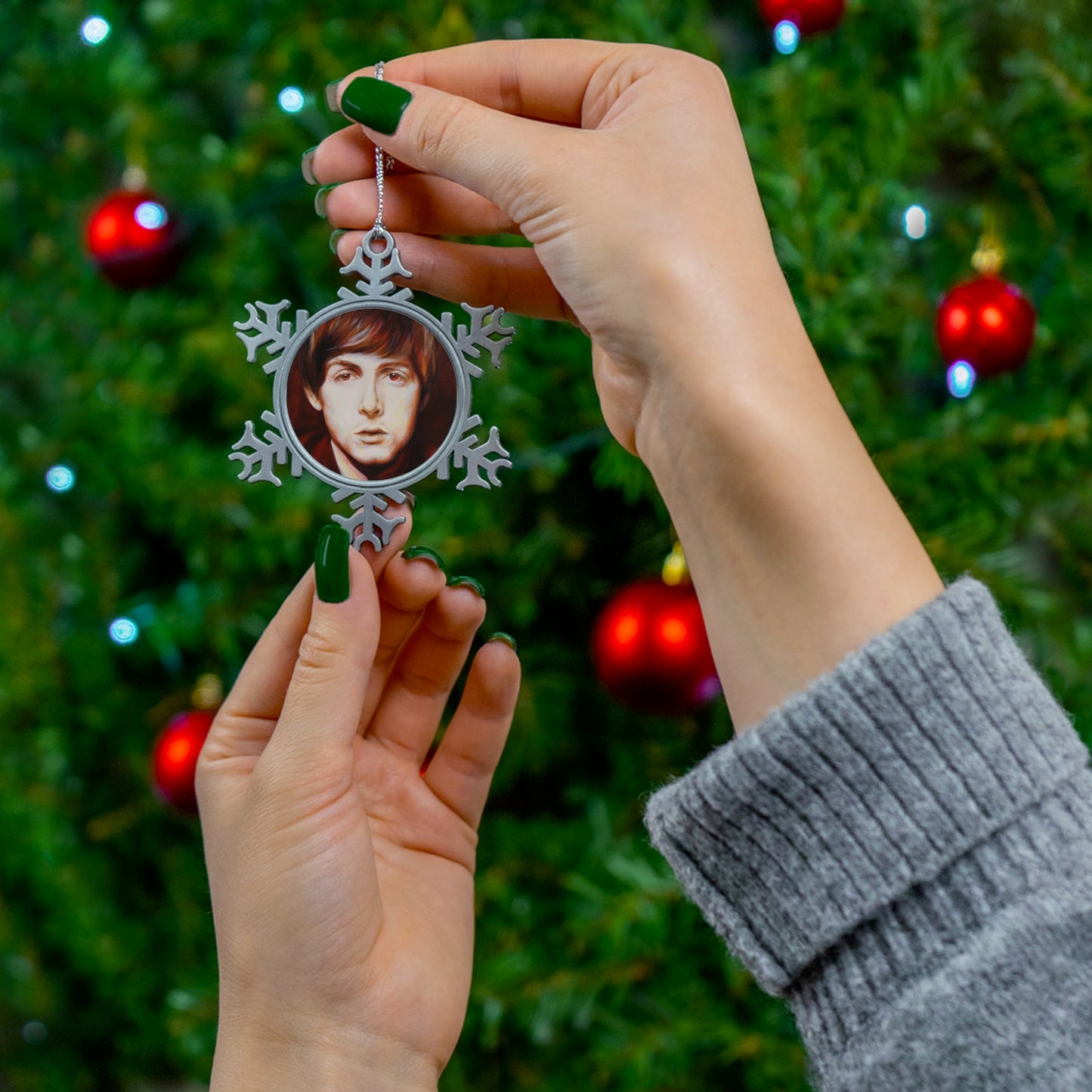Paul McCartney Pewter Snowflake Ornament by Mel Fiorentino