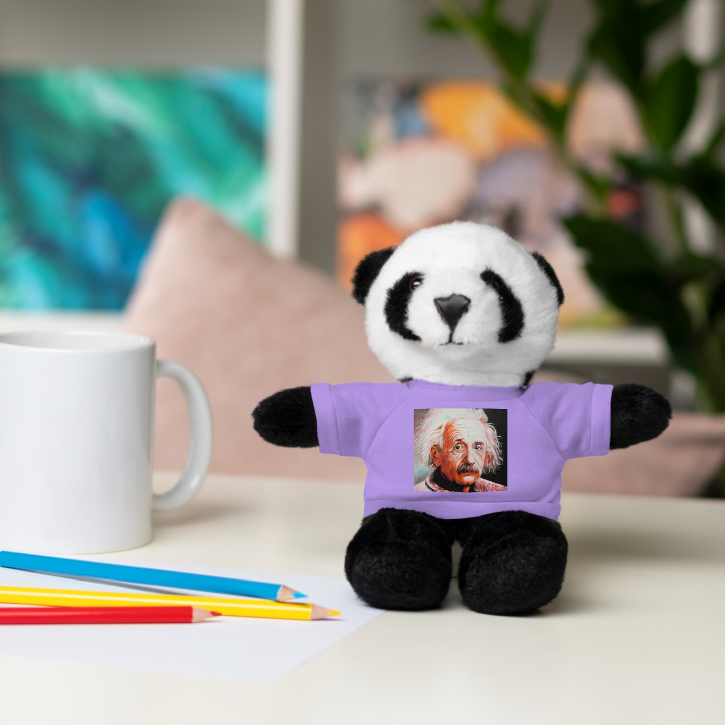 Super Cute Stuffed Animal with Albert Einstein Tee - Unique Gift for Kids & Collectors by Mel Fiorentino