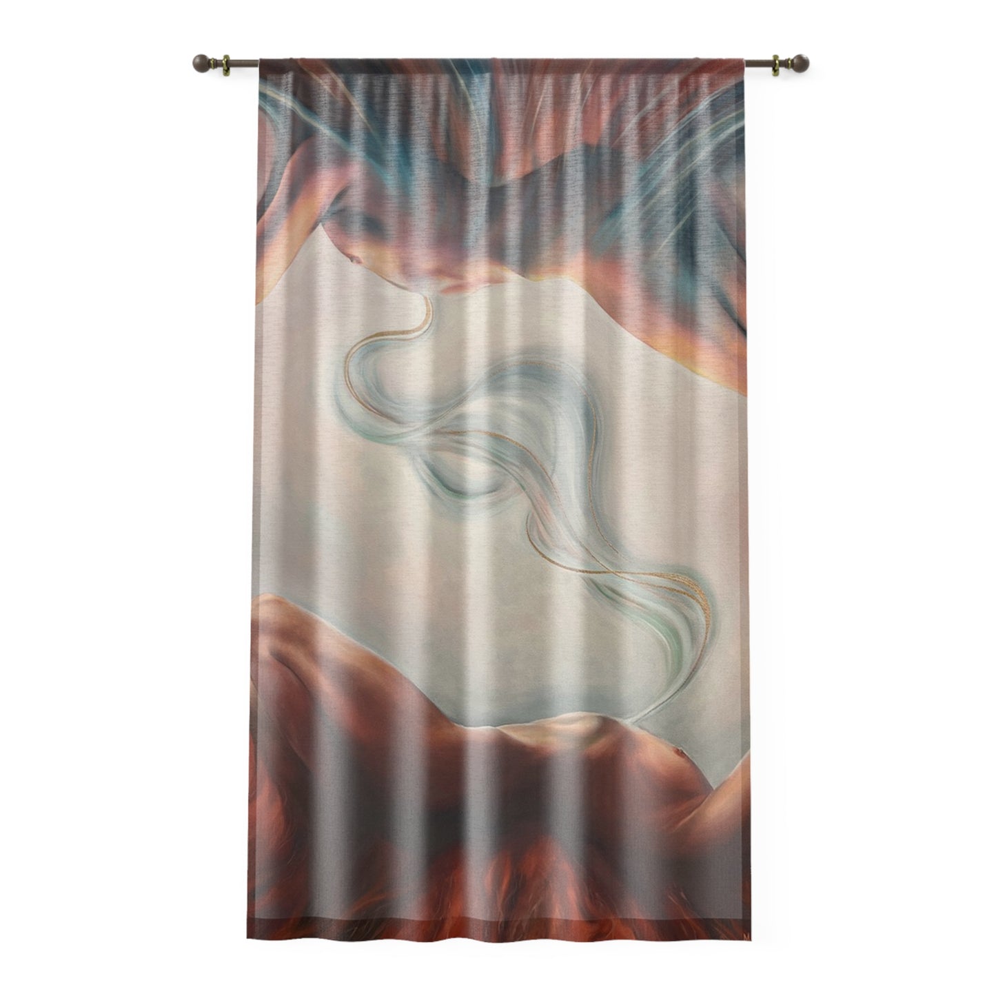 The Surrendering Window Curtain – Artistic Sheer Drapes for Home Décor by artist Mel Fiorentino