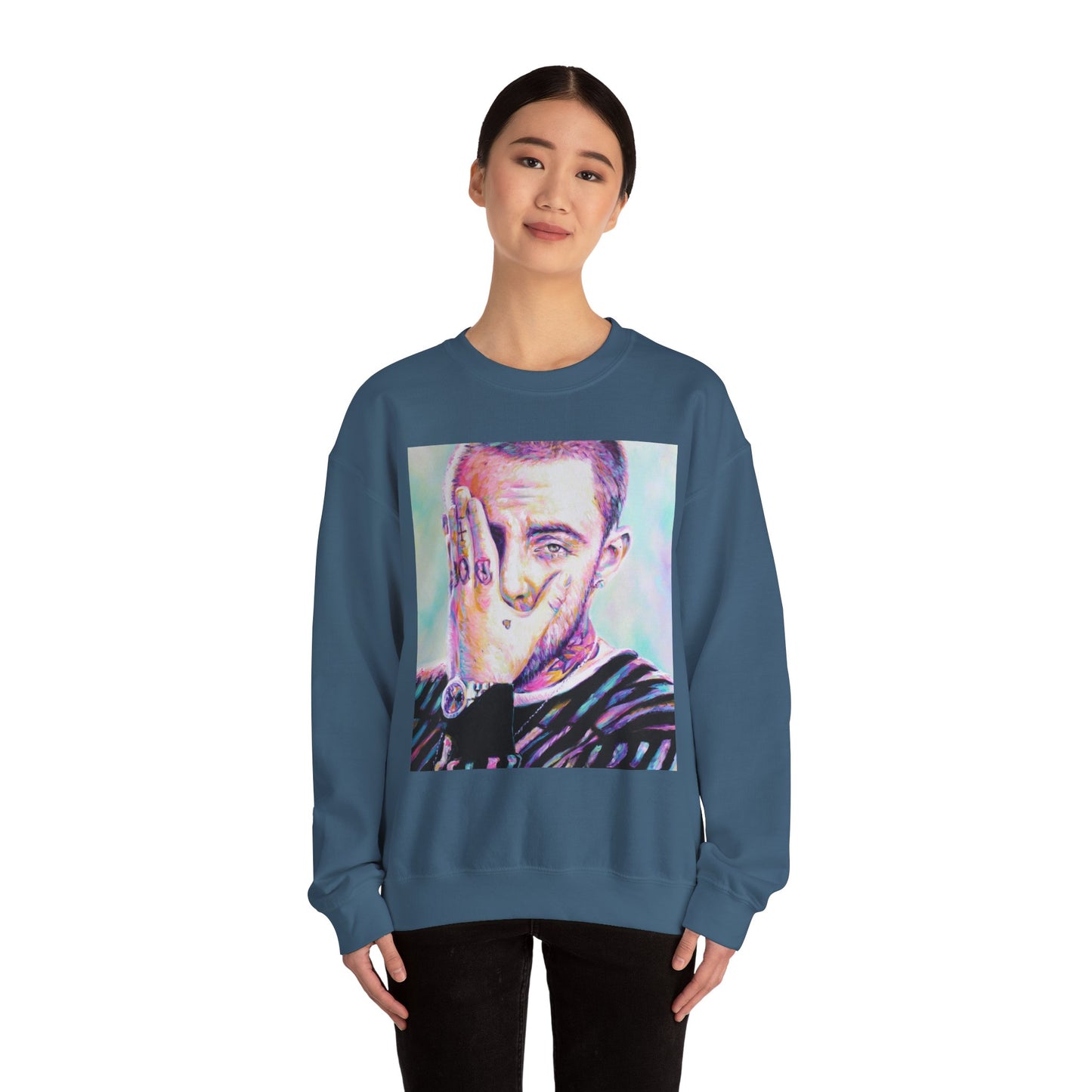 Mac Miller Unisex Crewneck Sweatshirt by Mel Fiorentino