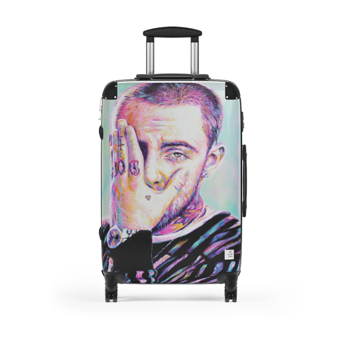Vibrant Mac Miller Art Suitcase - Stylish Travel Luggage for Music Lovers