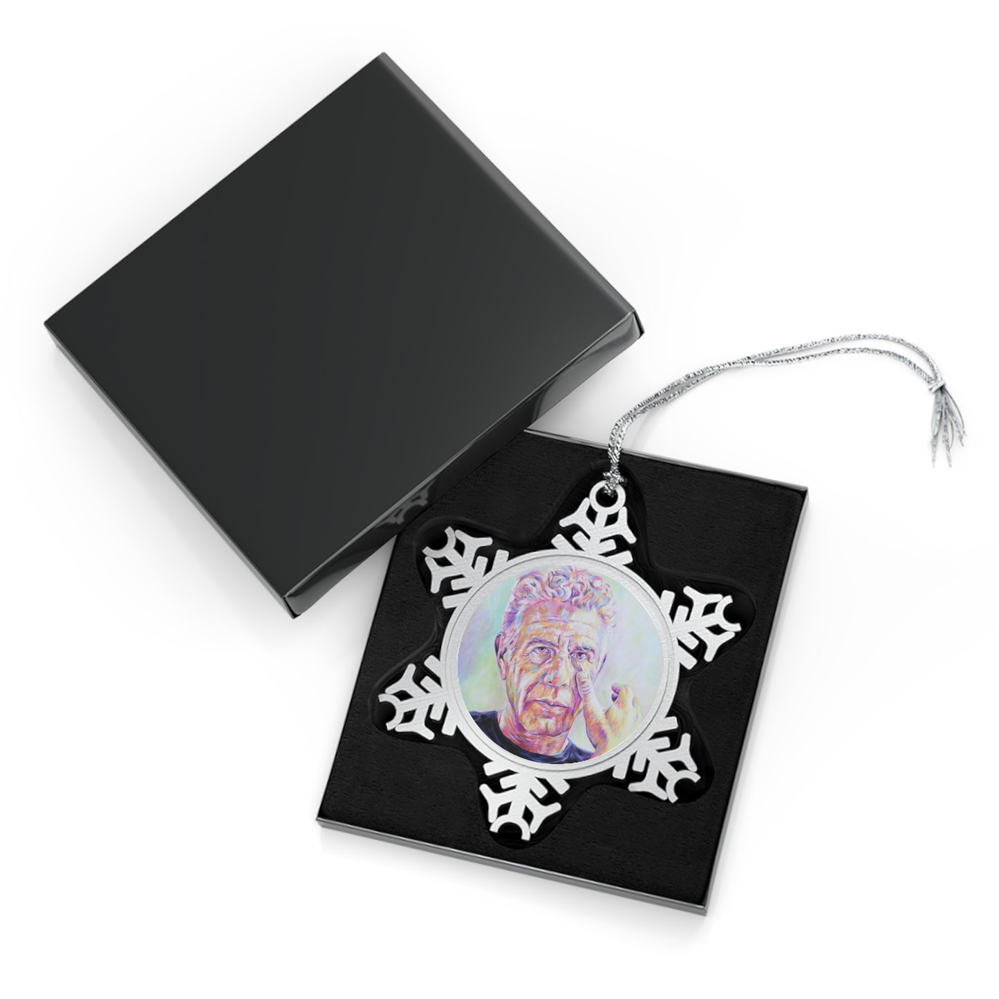 Anthony Bourdain Pewter Snowflake Ornament by Mel Fiorentino