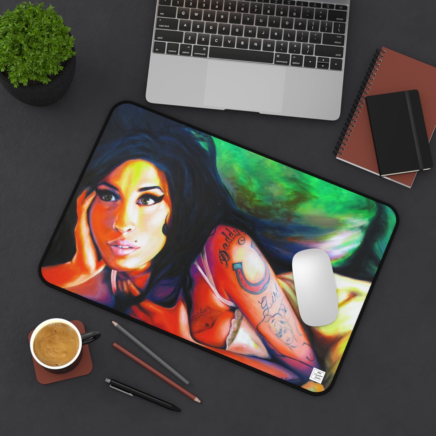 Amy Winehouse Vibrant Artist Desk Mat – Art by Mel Fiorentino