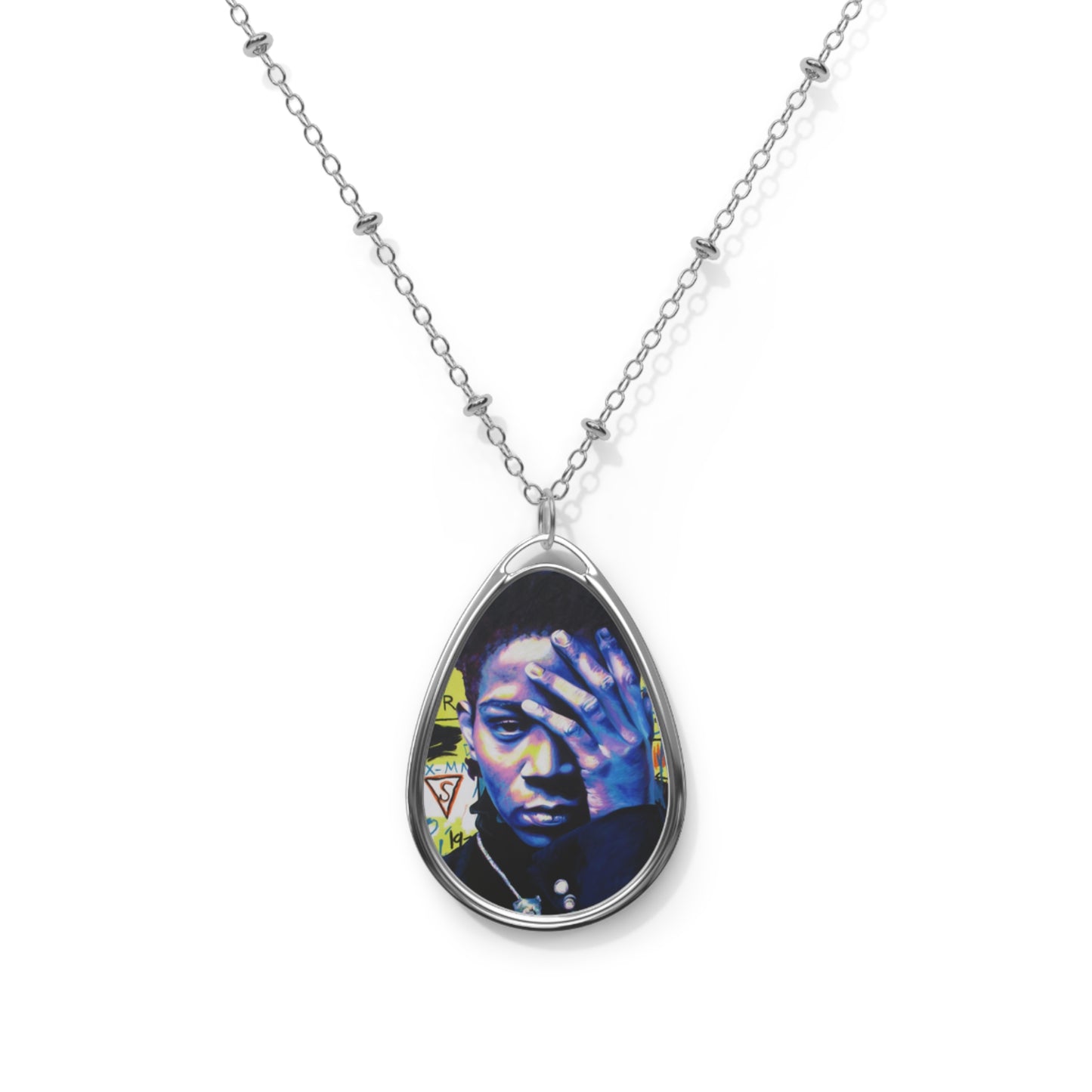Basquiat Oval Necklace by Mel Fiorentino