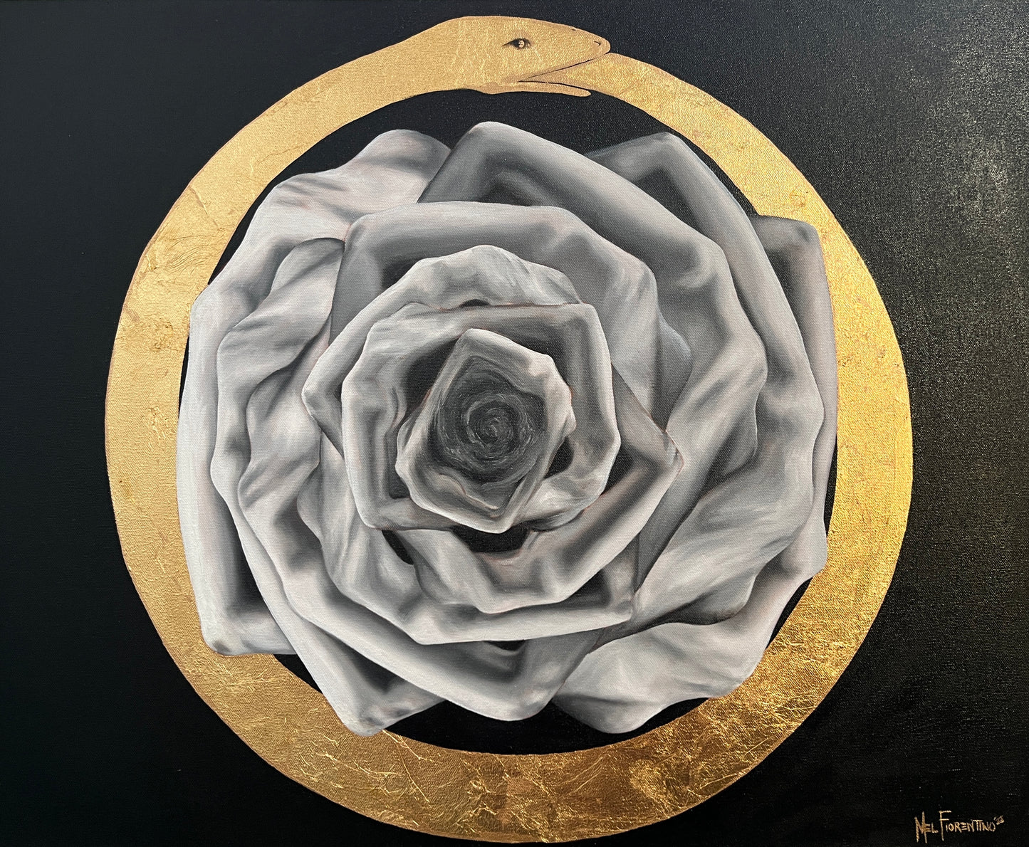Ouroboros Original oil painting by Mel Fiorentino