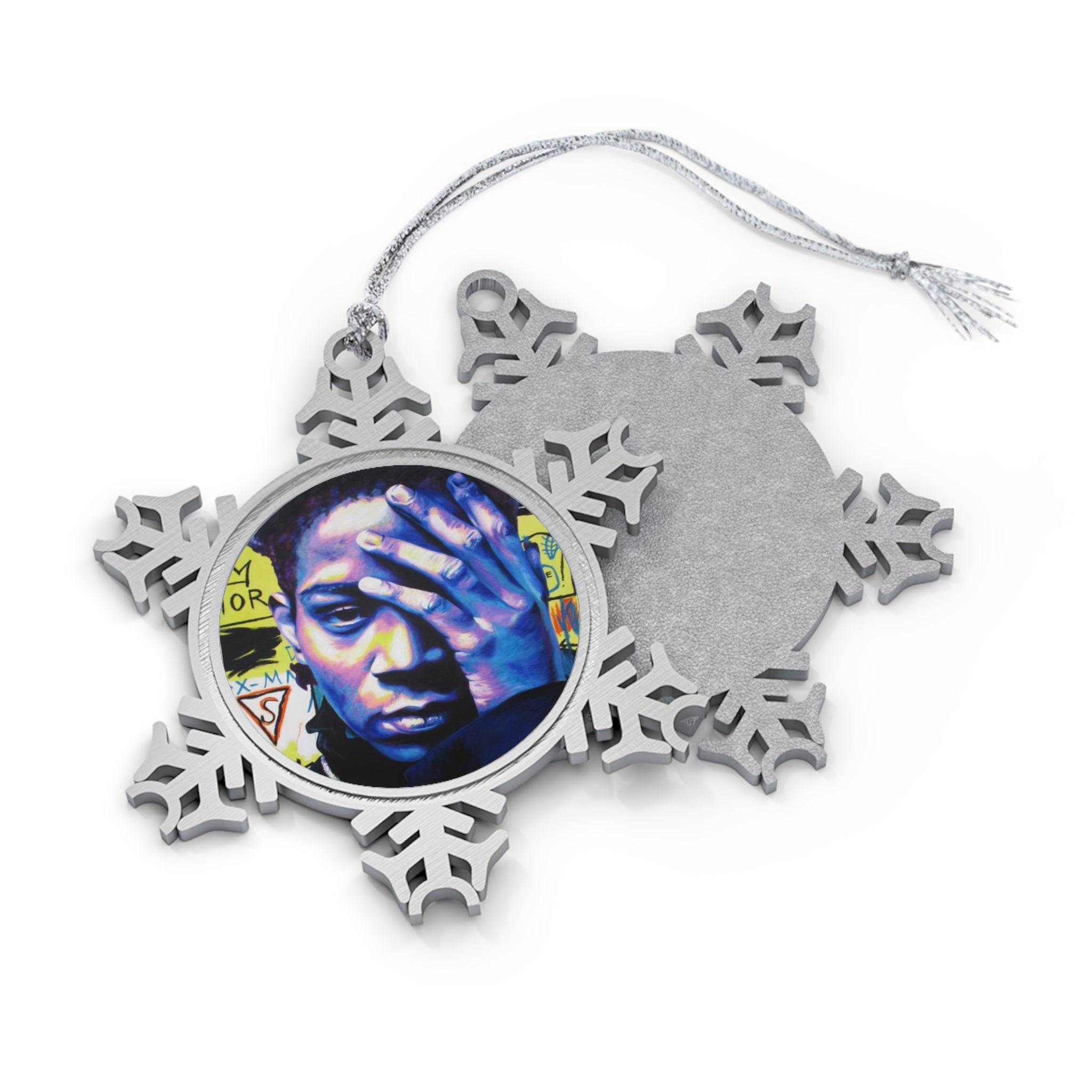 Basquait Pewter Snowflake Ornament by Mel Fiorentino