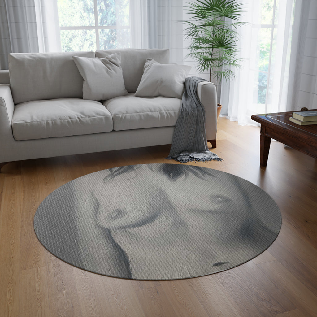 Nude #3 Round Rug by Mel Fiorentino – 60" x 60"