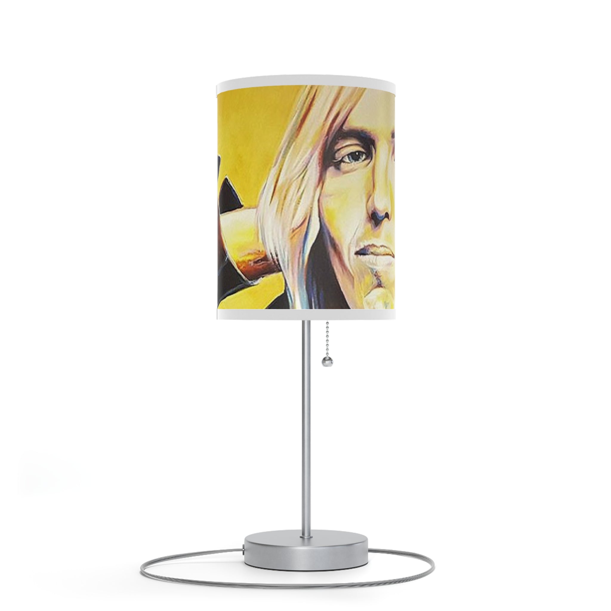 Tom Petty Fan Art Artistic Table Lamp with Stand - Unique Home Decor for Music Lovers by Mel Fiorentino