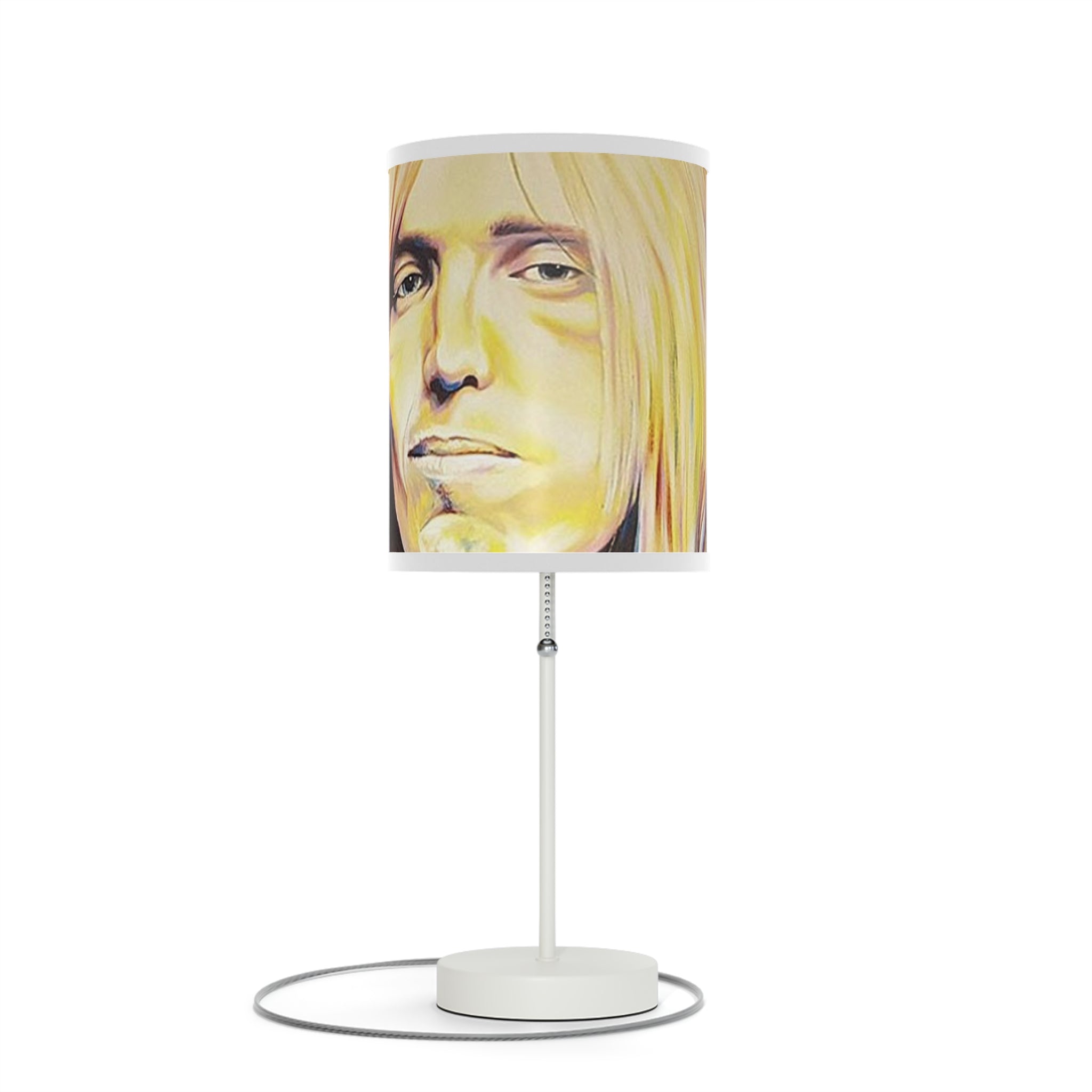 Tom Petty Fan Art Artistic Table Lamp with Stand - Unique Home Decor for Music Lovers by Mel Fiorentino