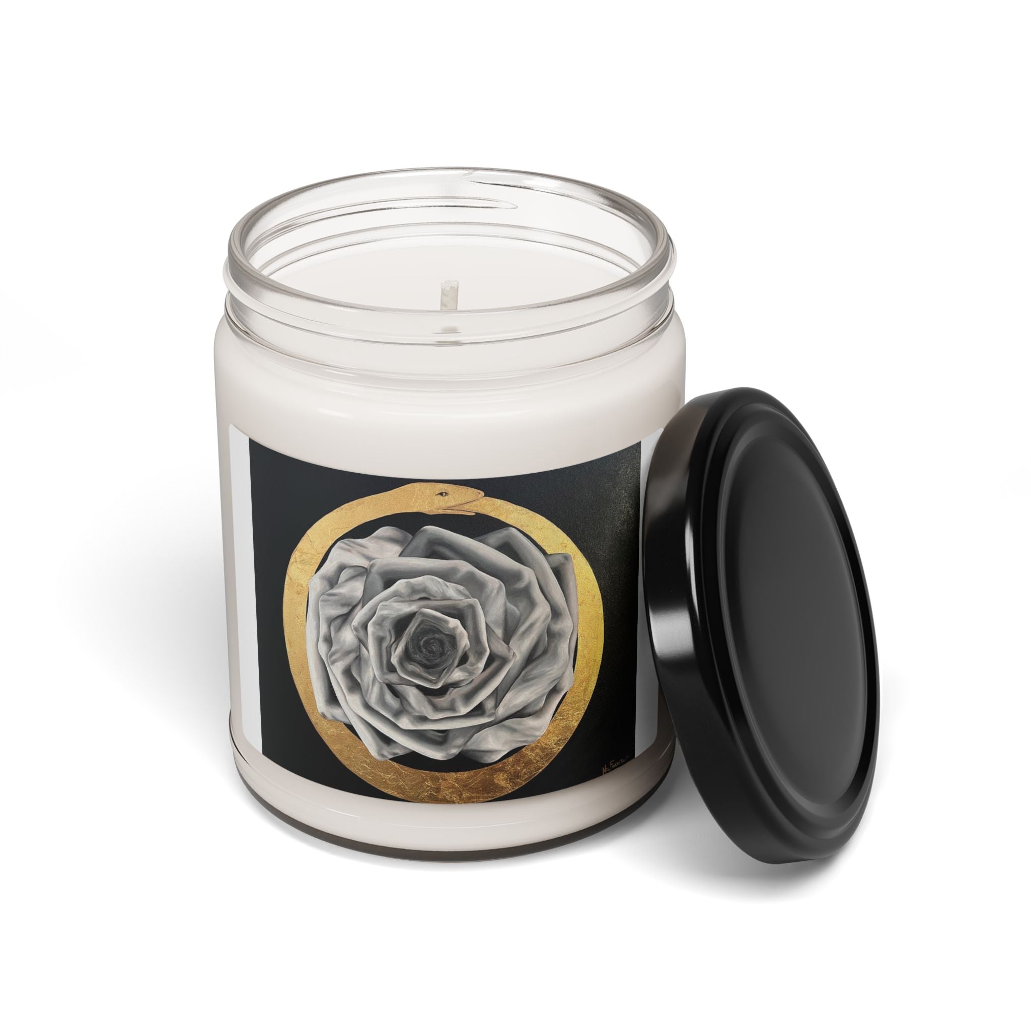 Ouroboros art by Mel Fiorentino-Elegant Rose Scented Soy Candle