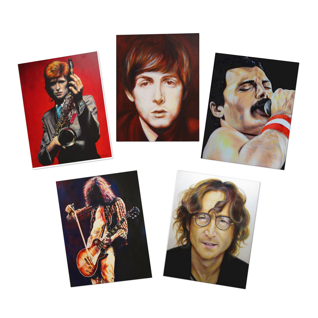 70s Musicians Greeting Cards (5-Pack)