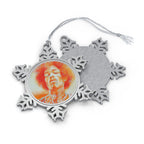Jimi Hendrix Pewter Snowflake Ornament - by Mel Fiorentino