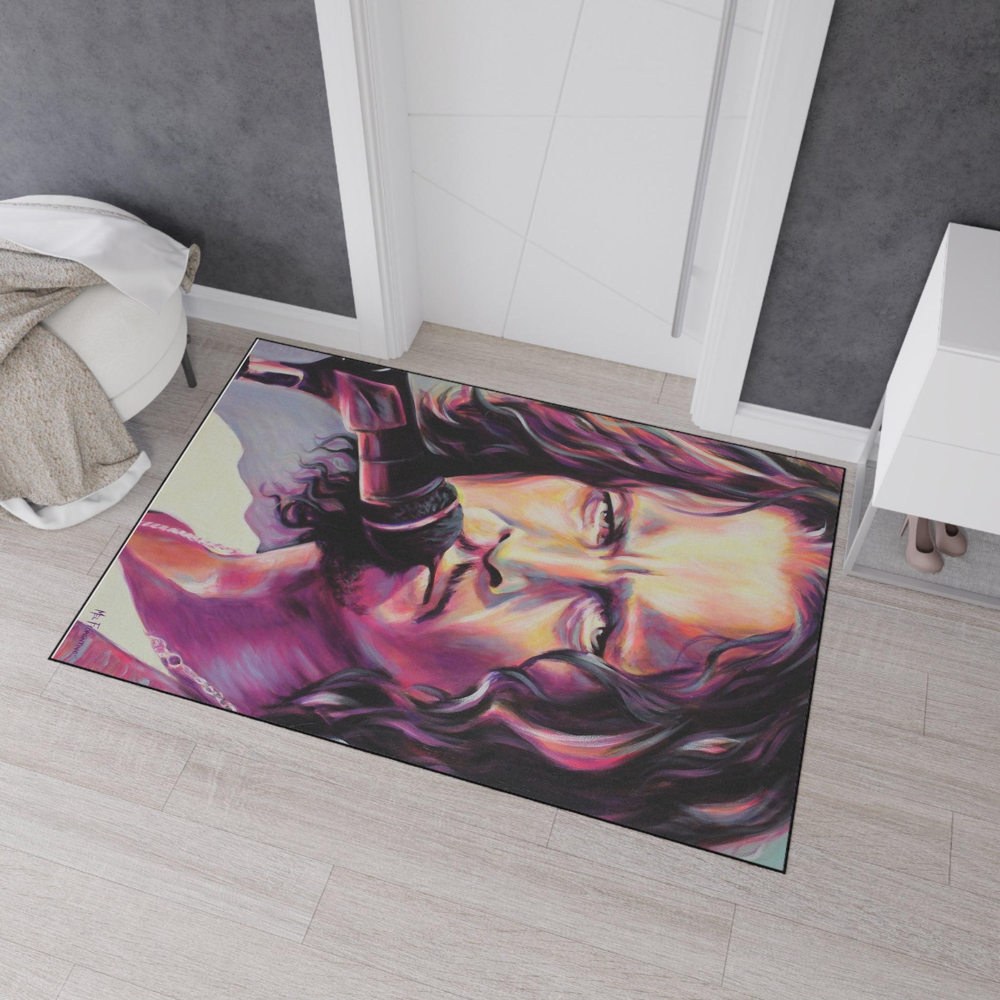 Chris Cornell Heavy Duty Floor Mat by artist Mel Fiorentino