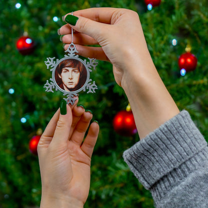 Paul McCartney  Pewter Snowflake Ornament by Mel Fiorentino