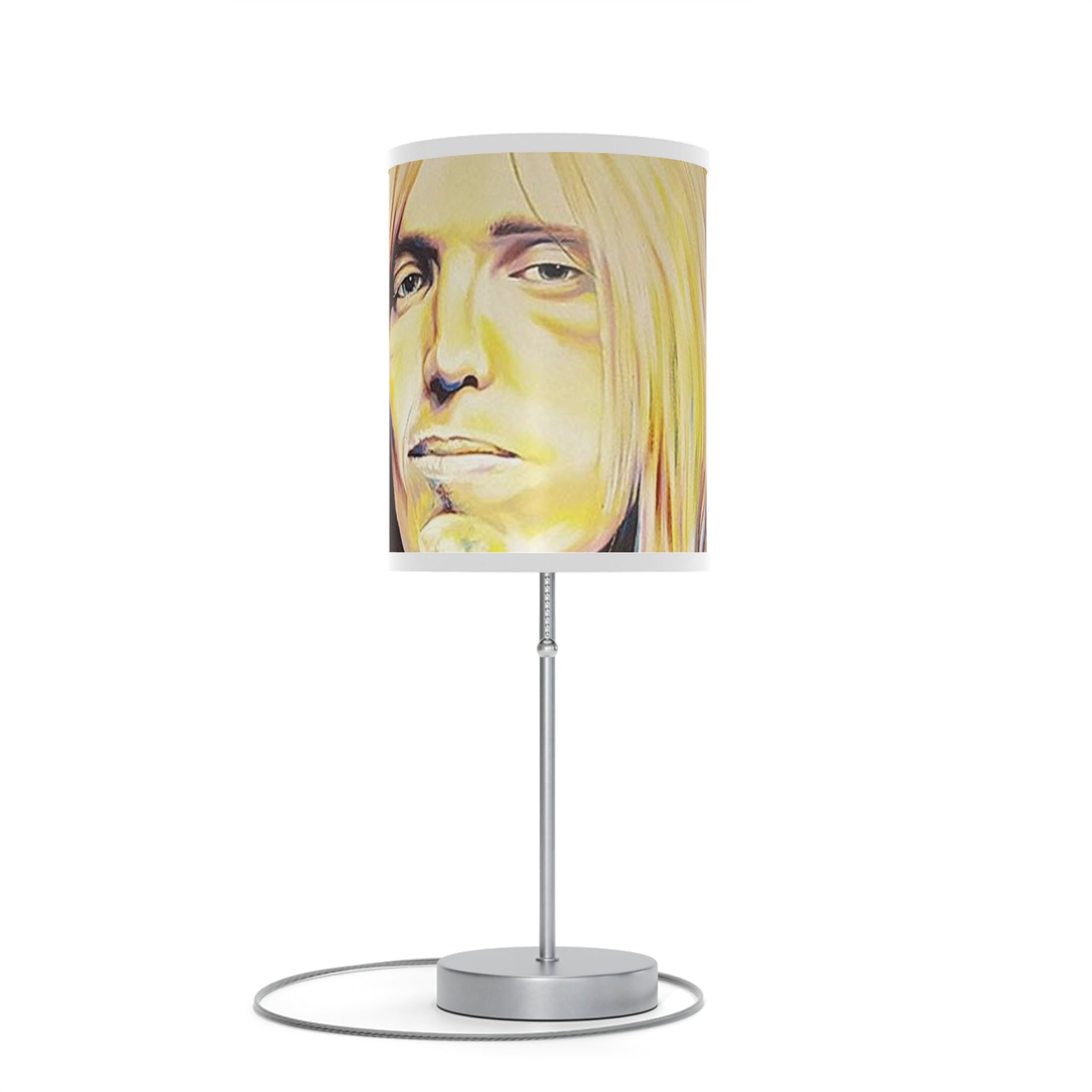 Tom Petty Fan Art Artistic Table Lamp with Stand - Unique Home Decor for Music Lovers by Mel Fiorentino