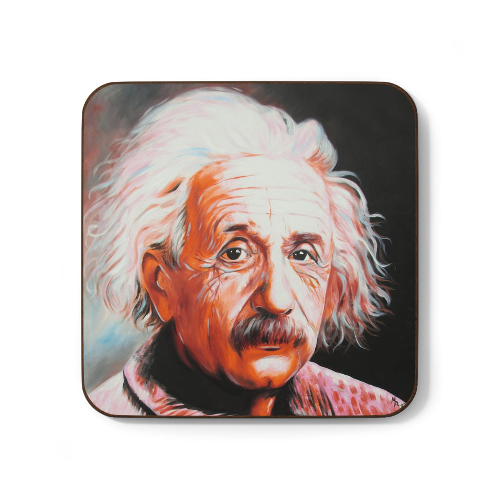 Albert Einstein Art Coaster - Iconic Hardboard Drink Coaster for Science Lovers