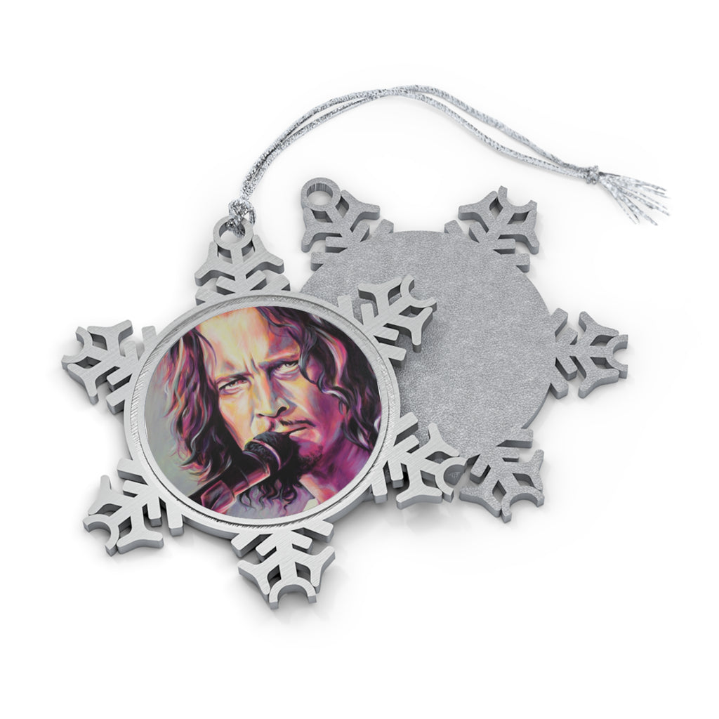 Chris Cornell Pewter Snowflake Ornament by Mel Fiorentino