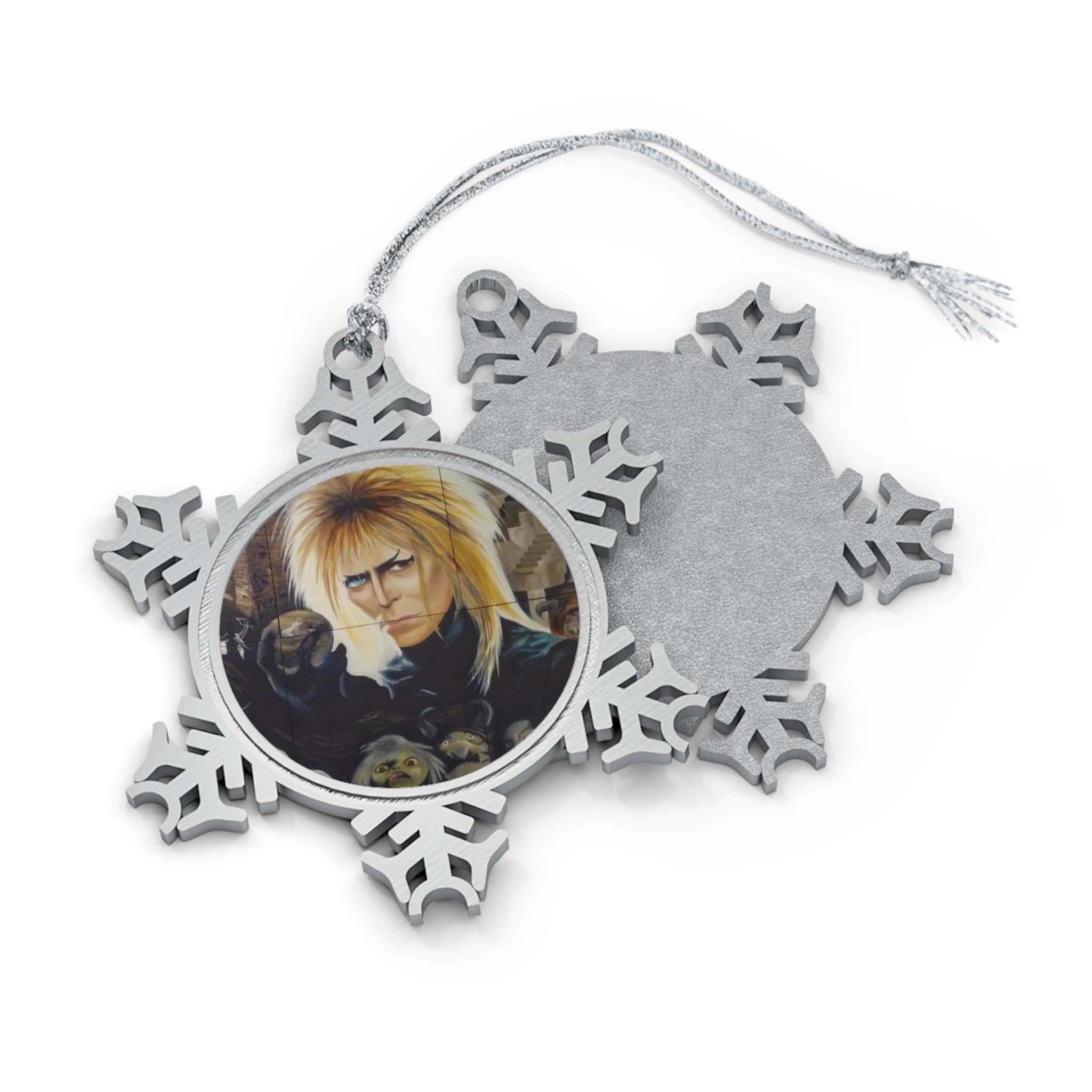 Labyrinth Pewter Snowflake Ornament by Mel Fiorentino