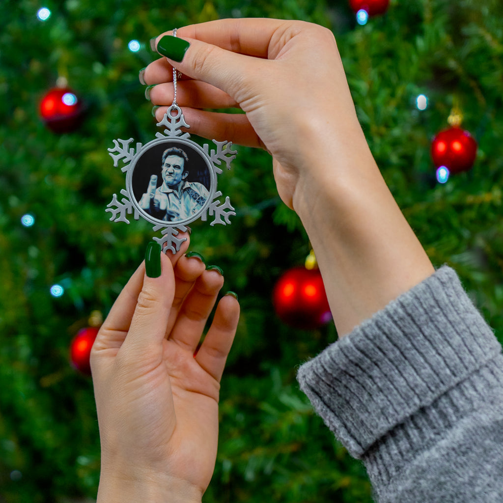 Folsom Prison Blues Pewter Snowflake Ornament by Mel Fiorentino