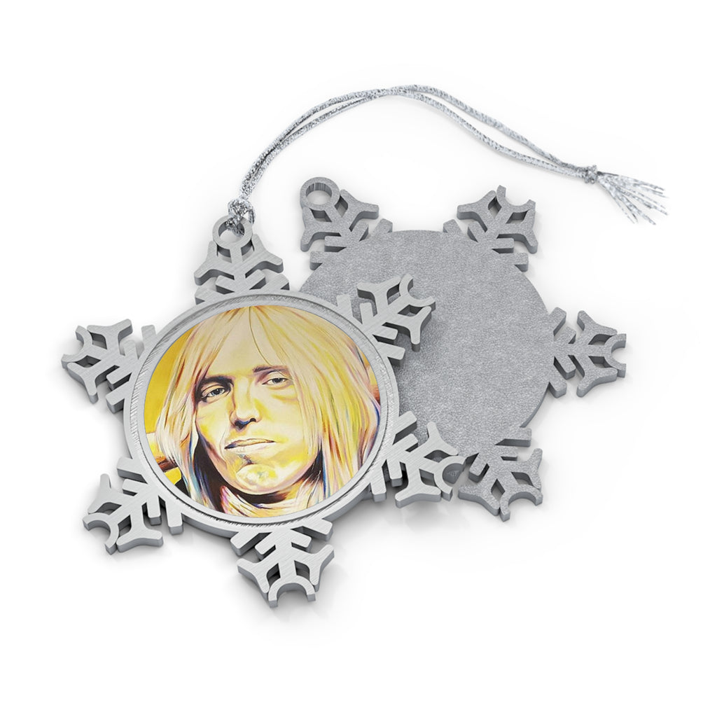 Tom Petty Pewter Snowflake Ornament - by Mel Fiorentino