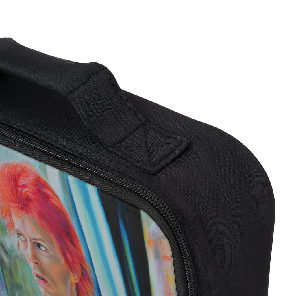David Bowie Inspired Lunch Bag - Retro Art Tote for Music Lovers by artist Mel Fiorentino