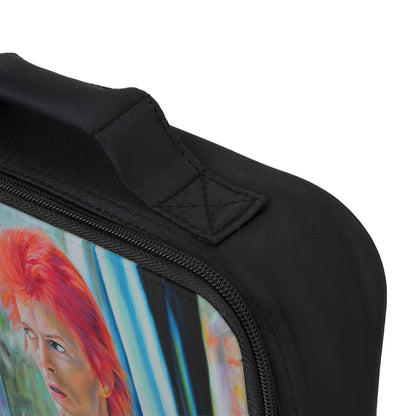 David Bowie Inspired Lunch Bag - Retro Art Tote for Music Lovers by artist Mel Fiorentino