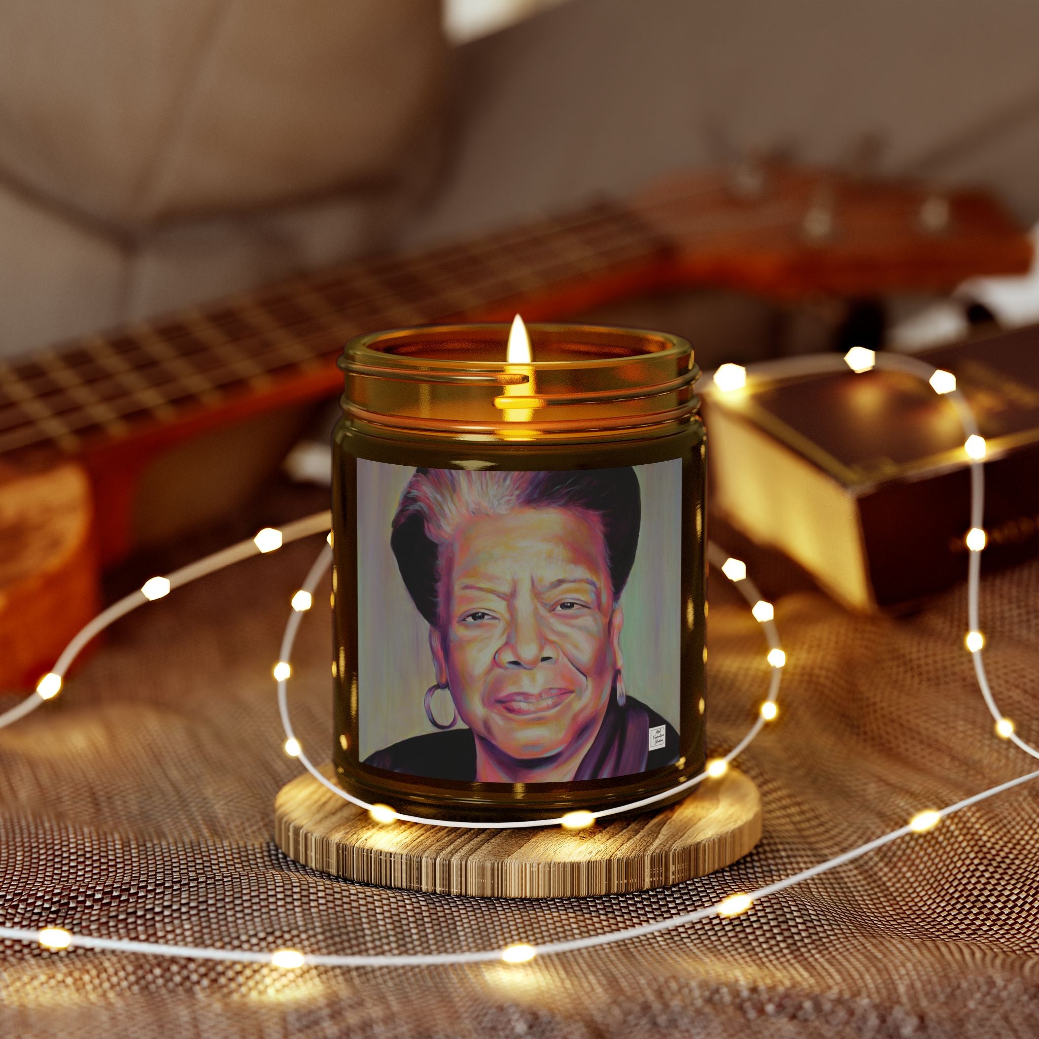 Inspirational Scented Candle - Coconut Apricot Wax with Maya Angelou Design (4oz & 9oz)