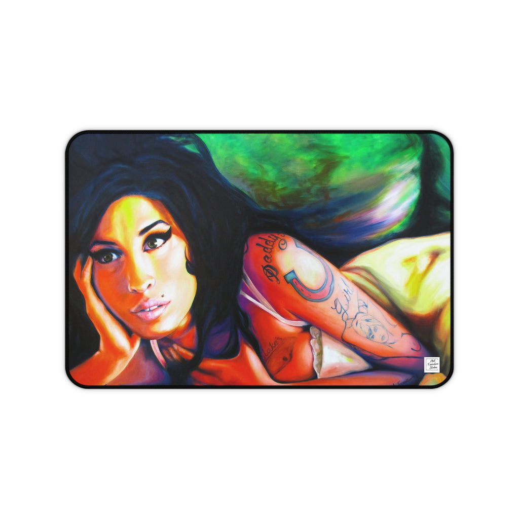 Amy Winehouse Vibrant Artist Desk Mat – Art by Mel Fiorentino