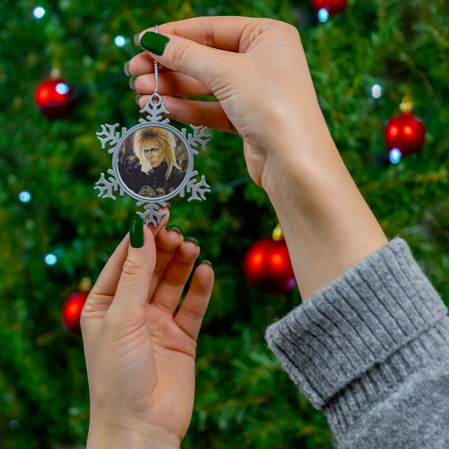 Labyrinth Pewter Snowflake Ornament by Mel Fiorentino