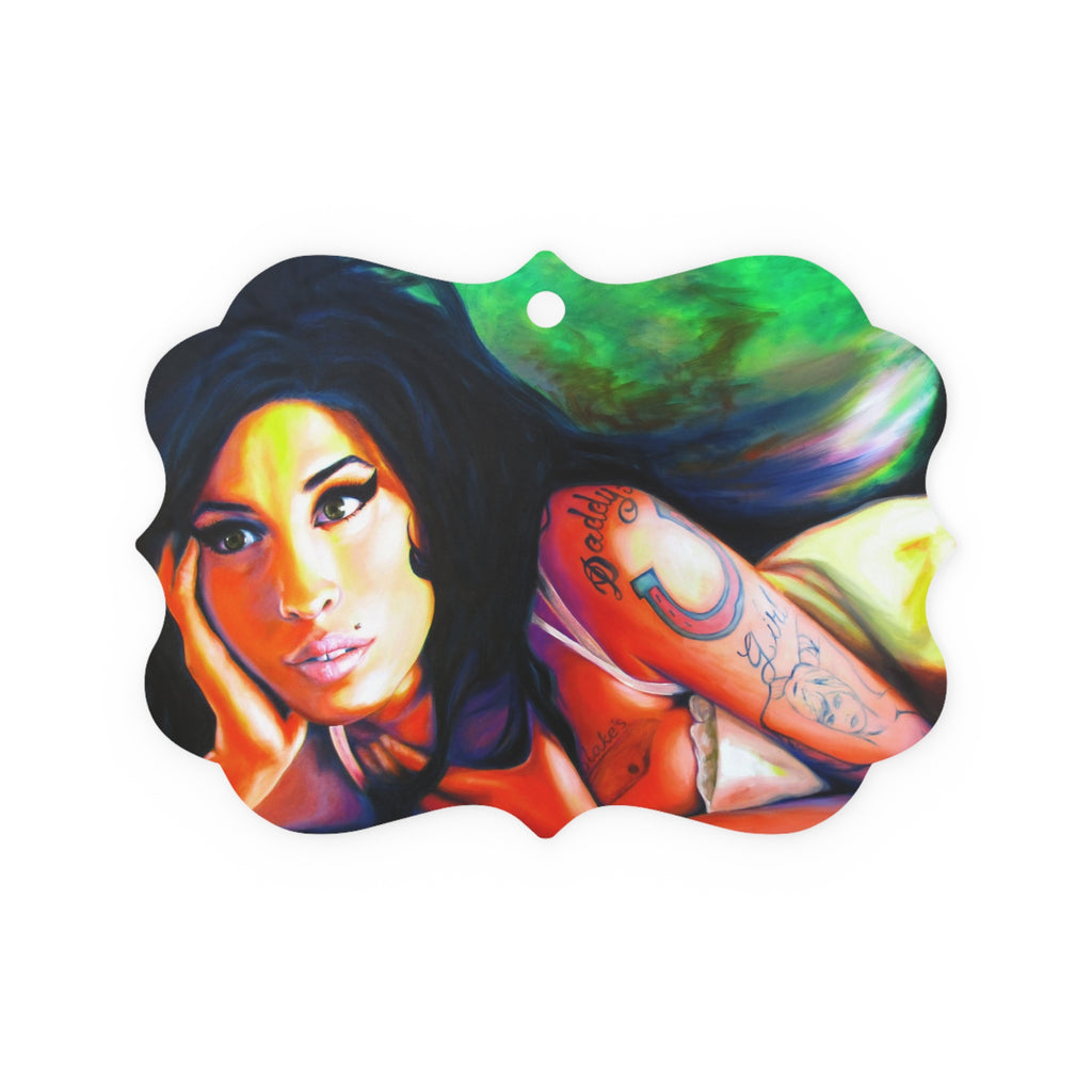 Amy Winehouse Metal Plaque Ornament by Mel Fiorentino