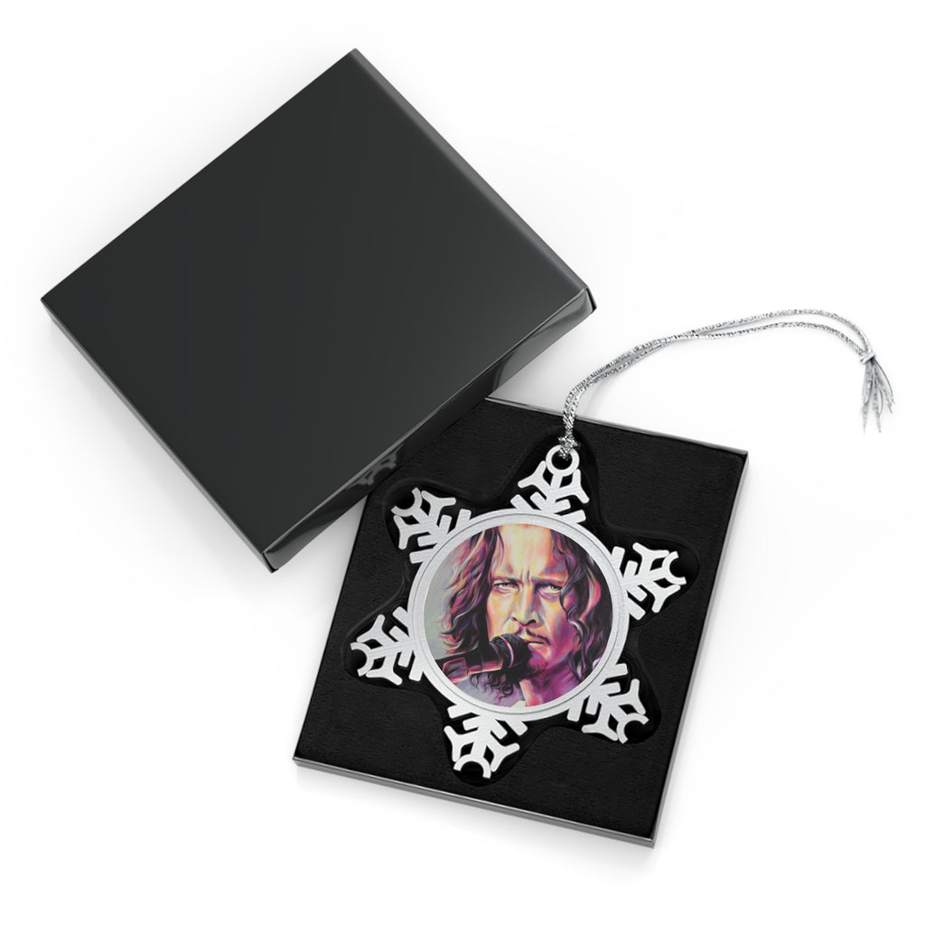 Chris Cornell Pewter Snowflake Ornament by Mel Fiorentino