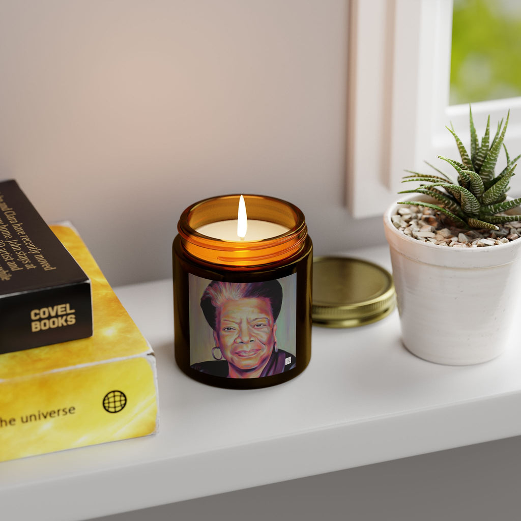 Inspirational Scented Candle - Coconut Apricot Wax with Maya Angelou Design (4oz & 9oz)