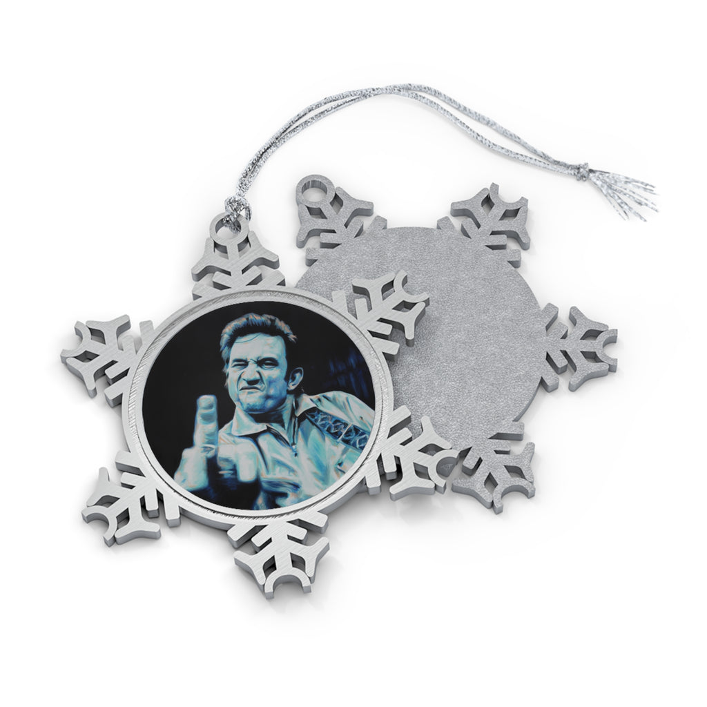 Folsom Prison Blues Pewter Snowflake Ornament by Mel Fiorentino