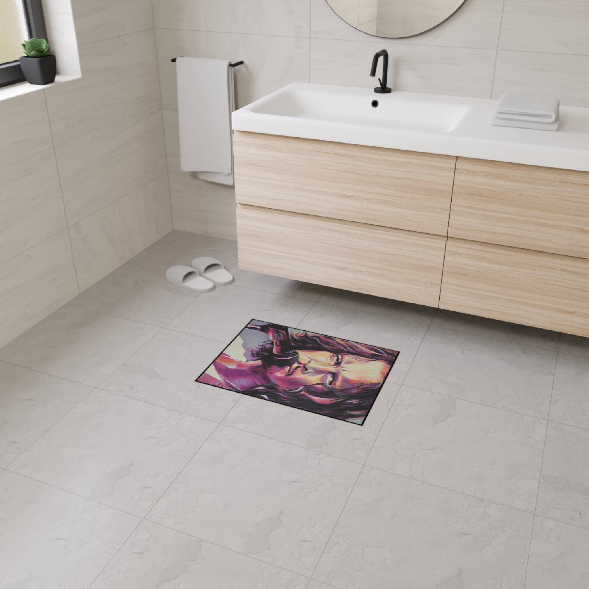 Chris Cornell Heavy Duty Floor Mat by artist Mel Fiorentino