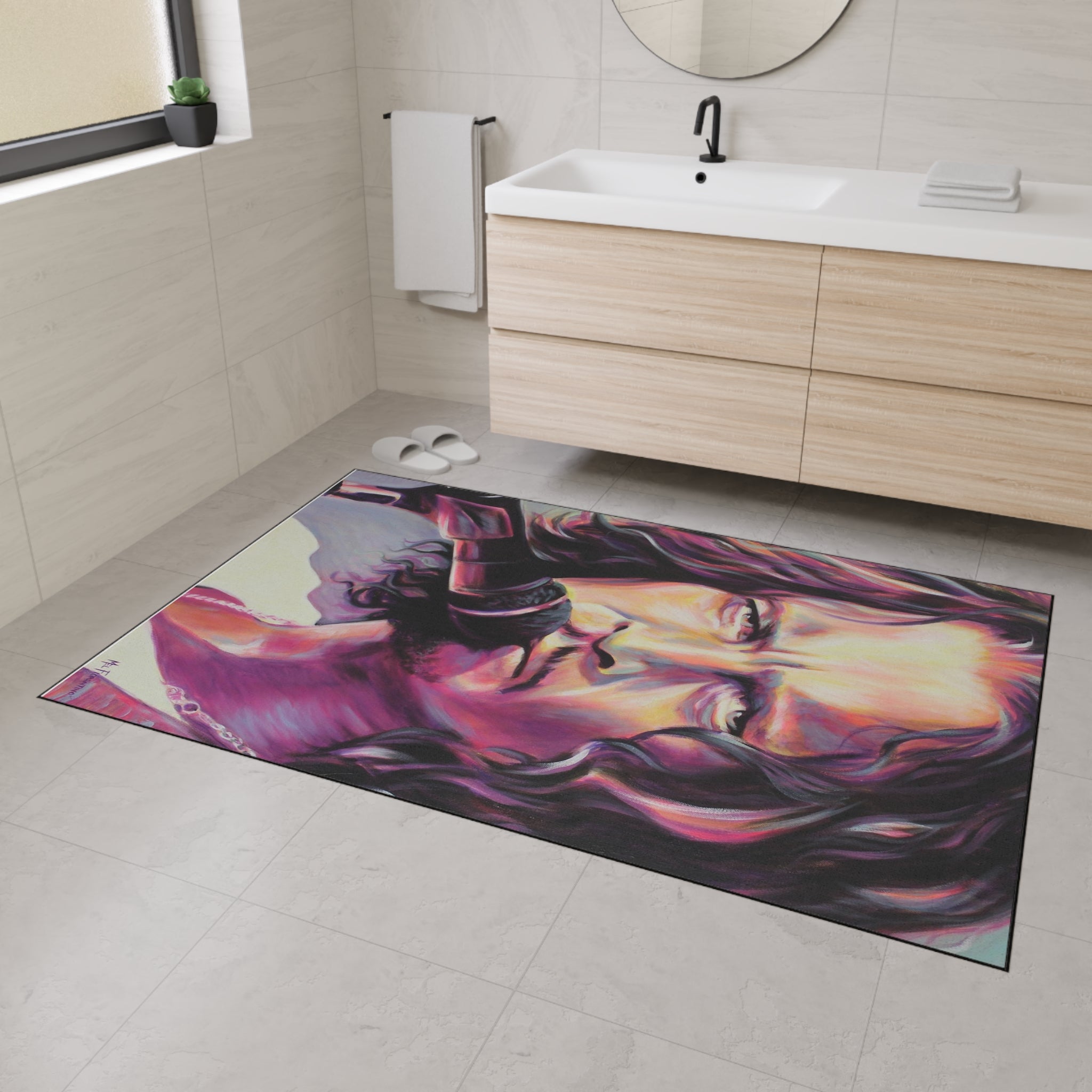 Chris Cornell Heavy Duty Floor Mat by artist Mel Fiorentino