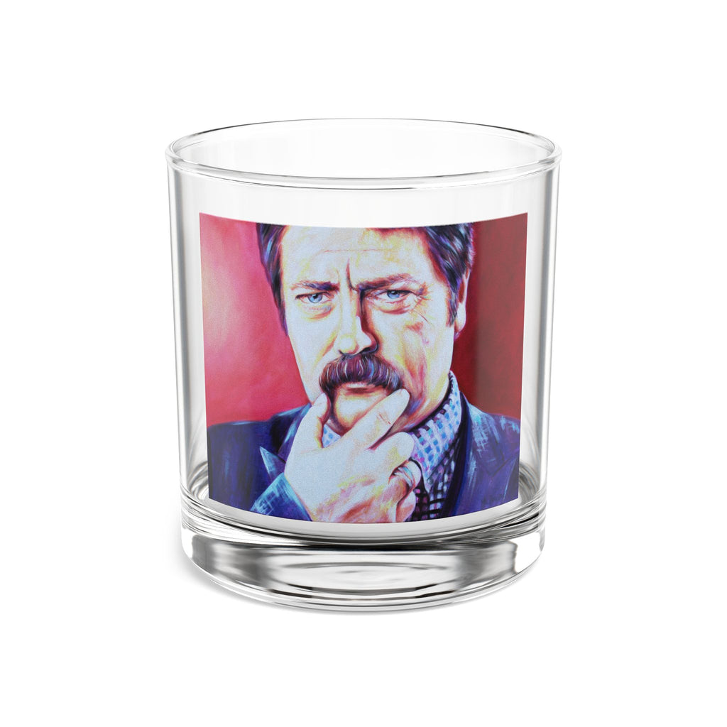 Ron Swanson Rocks Glass, 10oz by Mel Fiorentino