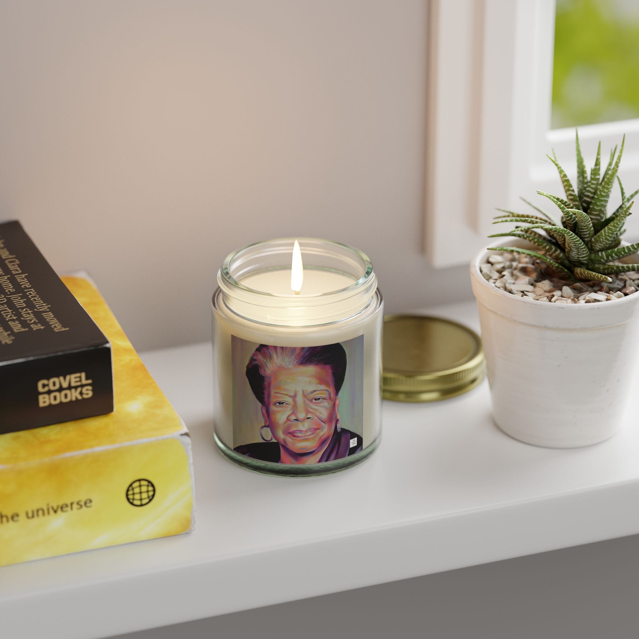 Inspirational Scented Candle - Coconut Apricot Wax with Maya Angelou Design (4oz & 9oz)