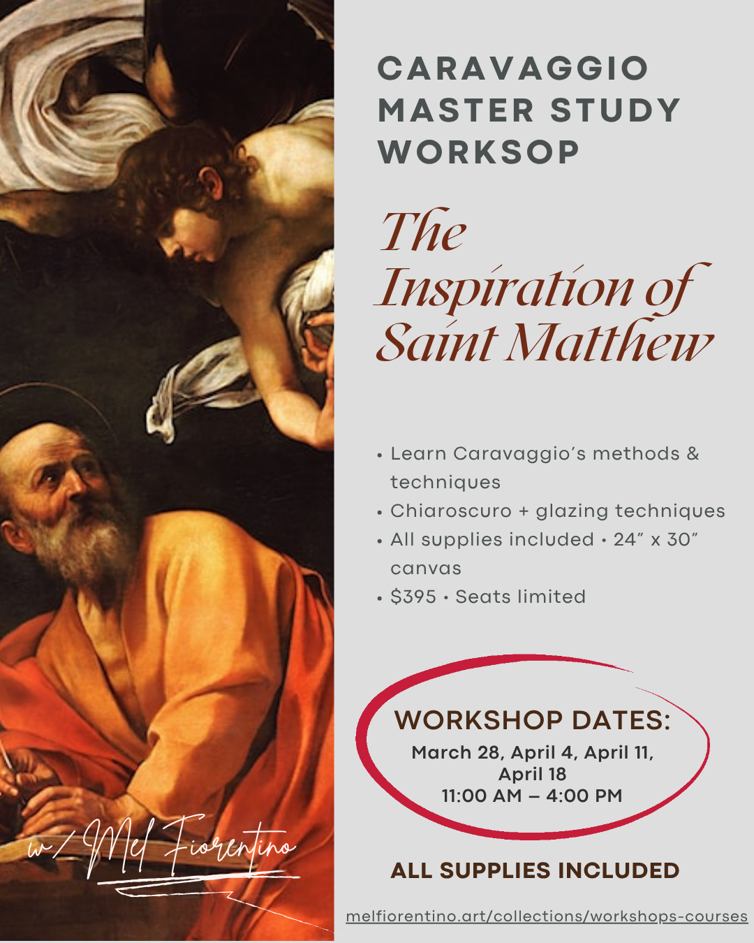 Caravaggio Master Study: Chiaroscuro & Glazing (All Supplies Included)