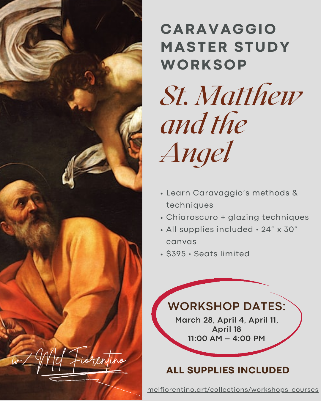 Caravaggio Master Study: Chiaroscuro & Glazing (All Supplies Included)