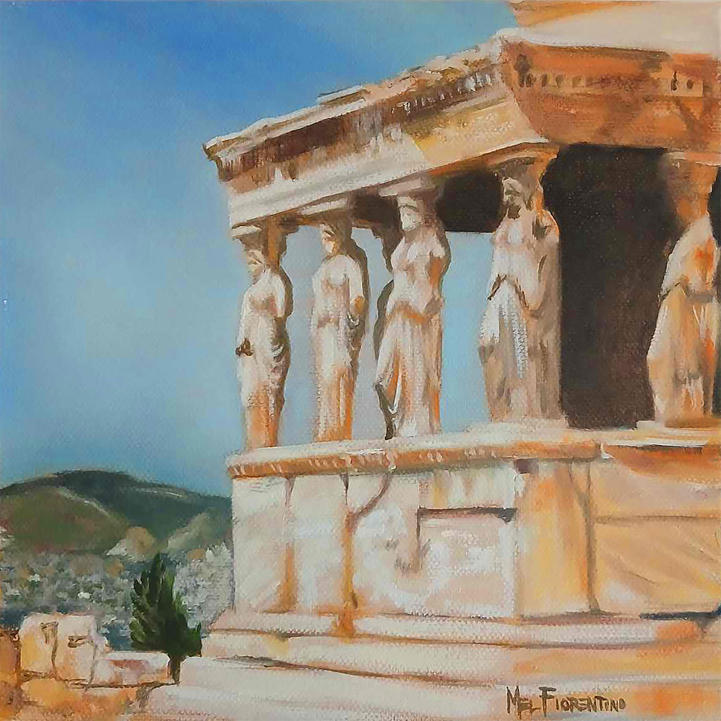 Porch of Maidens, Greece Original Oil Painting
