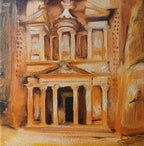 Petra Ruins Original Oil Painting